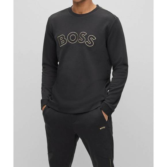 BOSS - Sweat Oversize En Coton Mélangé Avec Motif Photographique - Bleu Foncé